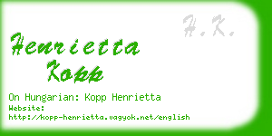 henrietta kopp business card